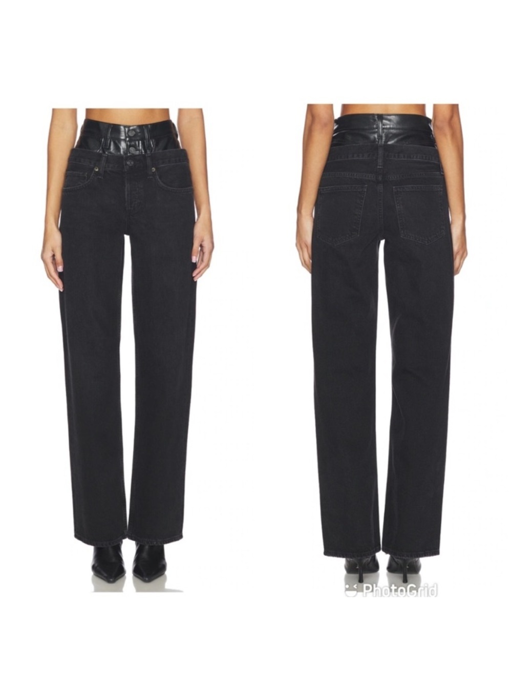 AGOLDE ELSON JEAN (WEIGHTLESS) HIGH RISE WIDE LEG IN DETOX RAVEN Size 29